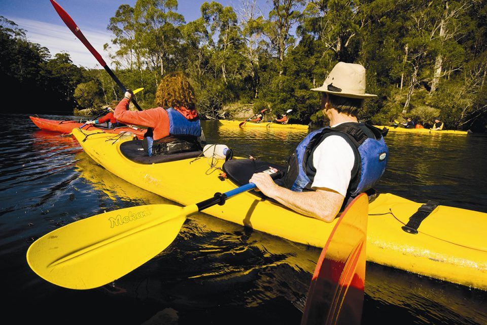 Kayak down the Ansons River in Tasmania with Great Walks of Australia.