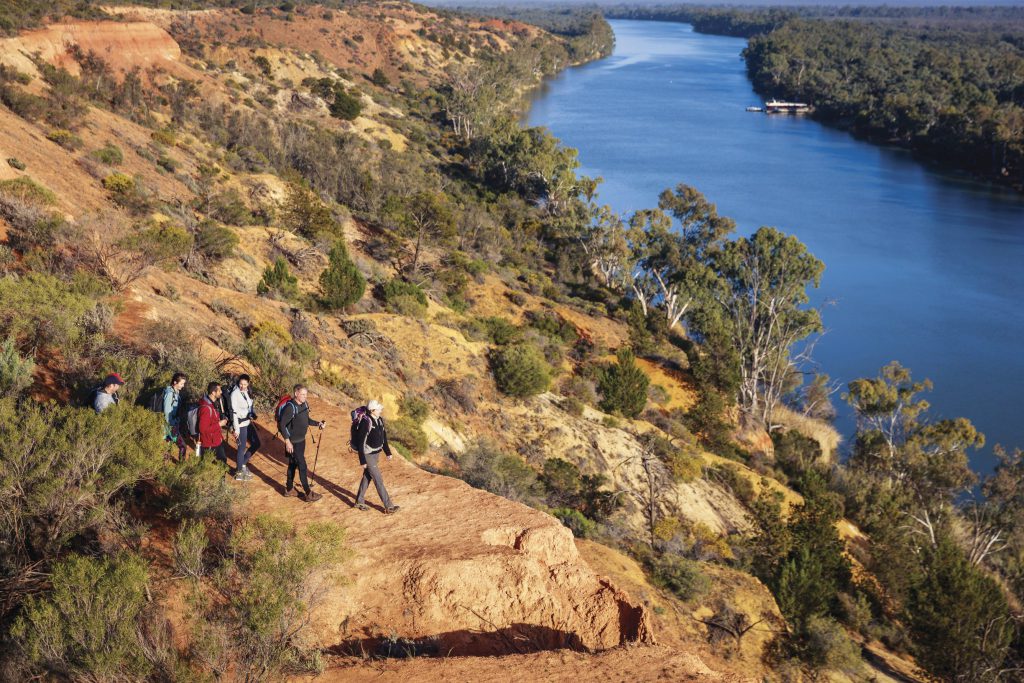 Walkers on the Murray River Walk